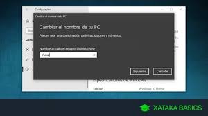 cambiar el nombre de tu pc en windows 10