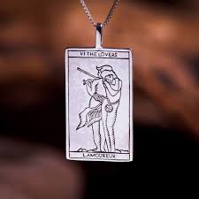 Check spelling or type a new query. Tarot Lovers Card Pendant Silver