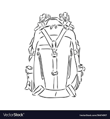 military backpack outline drawing very