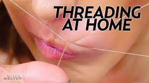 threading at home for lip and eyebrows
