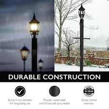 Black Outdoor Lamp Post With Cross Arm