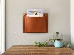 Leather Wall Organizer Hanging Leather
