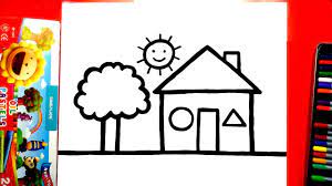 Vẽ ngôi nhà đơn giản mà đẹp - Cách vẽ bức tranh ngôi nhà - YouTube