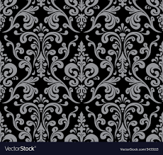 Seamless Elegant Damask Pattern Grey And Black