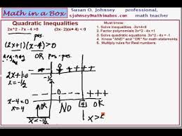 Solve Quadratic Inequalities Use