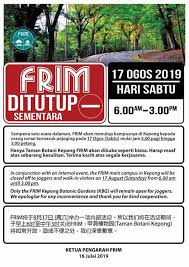 Frim promotes sustainable management and optimal use of forest resources in malaysia by generating knowledge and technology through research, development and application in tropical forestry. Frim Closed Temporarily On 17 August Forest Research Institute Malaysia Frim