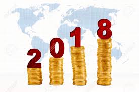 Picture Of Numbers 2018 Above Pile Of Gold Coins Shaped Growth