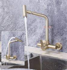 Brushed Gold Kitchen Faucet Hot Cold