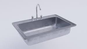 steel kitchen sink 3d asset cgtrader