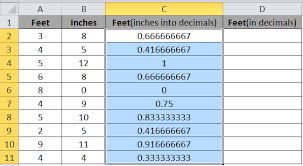 Convert Inches To Decimal In Microsoft Excel