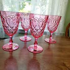 Pink Swirly Acrylic Wine Glasses