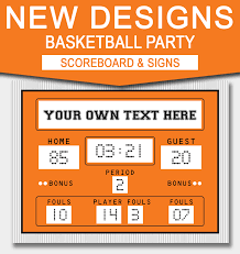 Printable Basketball Scoreboard Template Basketball Signs