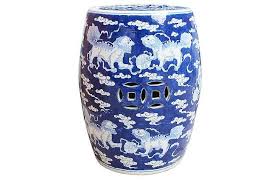 Fasano Blue White Porcelain Garden Stool