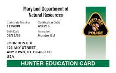 Image result for where can i take the maryland hunting course'