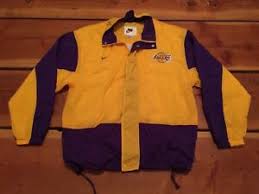 Los angeles lakers reversible bomber jacket. Vintage Nike Nba Los Angeles Lakers Color Block Jacket Gold Purple Sz Xl Lined Ebay
