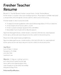 Sample Resume Format For Teacher Applicant Teachers Samples