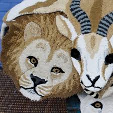handmade children s woollen lion rug