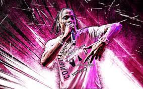 We have a massive amount of desktop and mobile if you're looking for the best travis scott wallpapers then wallpapertag is the place to be. Download Wallpapers 4k Travis Scott Grunge Art American Singer Music Stars Creative Jacques Berman Webster Ii Purple Abstract Rays American Celebrity Travis Scott With Microphone Superstars Travis Scott 4k For Desktop With