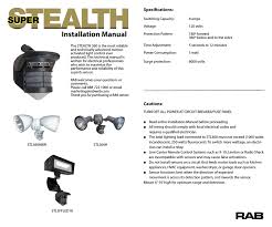 Rab Lighting Sound Alert Specifications Manualzz