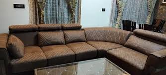 blue wooden sofa set in bangalore