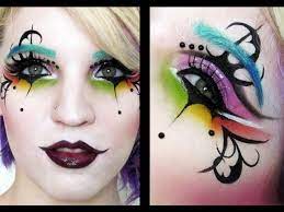 rainbow harlequin clown makeup