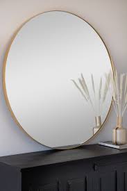 round gold framed wall mirror xl