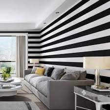 black and white striped wallpaper in