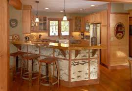 If you're here, you're probably thinking about improving your home with a custom woodworking project. Birch Bark Accent Finish Modern Adirondack Style Homes Log Home Kitchens Modern Adirondack House Design Kitchen