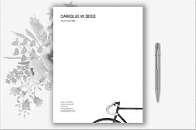 Bike Design Letterhead Template Bicycle Stationery Letter Etsy