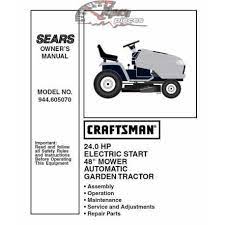 Craftsman Tractor Parts Manual 944 605070