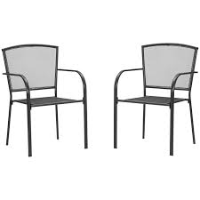 Outsunny Set Of 2 Garden Chairs Metal