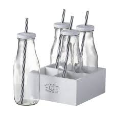 Parlane Milk Bottles With Straws