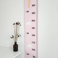 Details About Miaro Kids Growth Chart Wood Frame Fabric Canvas Height Measurement Ruler From