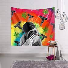Design your everyday with dope wall tapestries you'll love to hang on the wall or lay on the ground. Amazon Com Beach Surfers Sloth Gangsta Smoking Dope Marijuana Weed Decorative Tapestry Tapestries Wall Hanging Art Decoration For Bedroom Living Room Dorm 50 X 60 Inch Home Kitchen