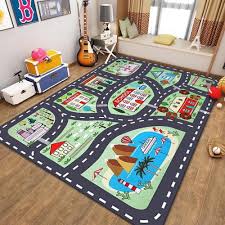rug for kids playtime collection country farm road map educational learning area rug carpet for kids and children bedroom and playroom size 31 x 47