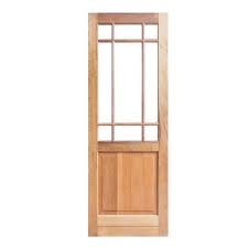 Wooden Door Full Pane Glass Top