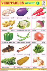 Vegetables Chart No 2 Vegetable Chart Hindi Language
