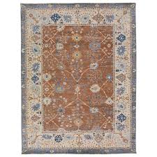 brown handmade fl pattern wool rug