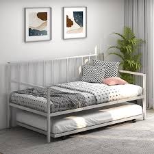Costway Silver Twin Metal Daybed With