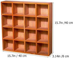 16 Compartment Wood Freestanding Wall