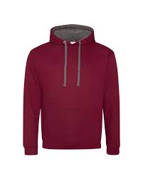 Just Hoods By Awdis Jha003 Men Varsity Contrast Hooded Sweatshirt