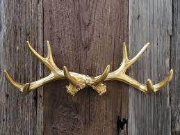 Gold Deer Antler Faux Taxidermy Wall