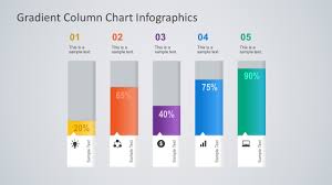 Gradient Column Chart Powerpoint Infographics
