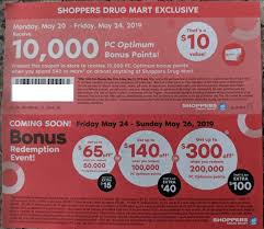 Shoppers Drug Mart Bonus Redemption Event May 24 May 26