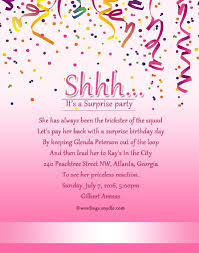 Pink Birthday Invitation Wording Samples Surprise Birthday