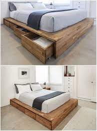 bed frame with storage diy platform bed