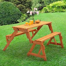 Wooden Folding Bench Picnic Garden Seat