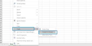 convert excel data to table format and