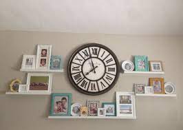 Wall Collage With Clock Office Room