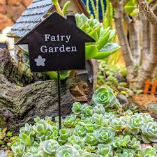 Mini Fairy Garden Sign Black Fickle